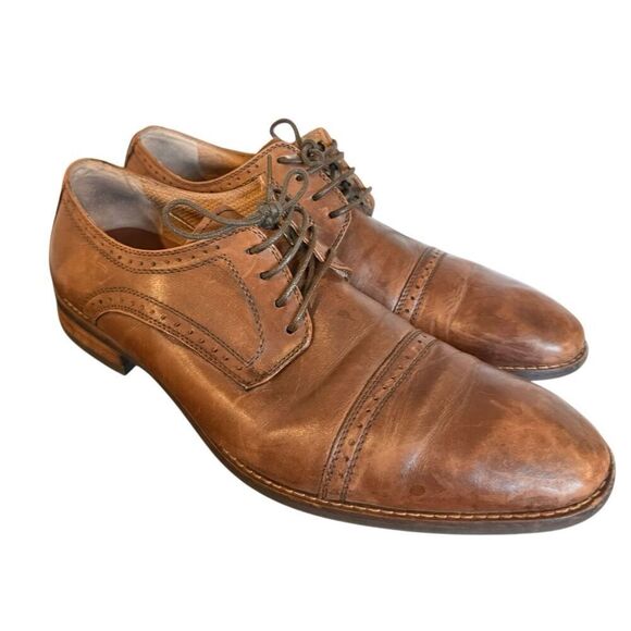 Vince Camuto brown leather wingtip dress shoes size 12 main image 6
